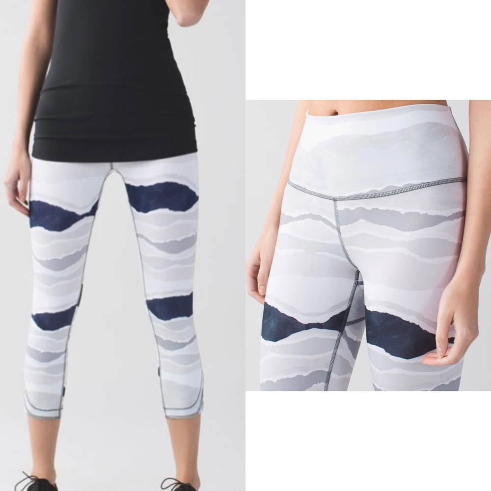 Lululemon True self crop 21” bleacher stripe Camo